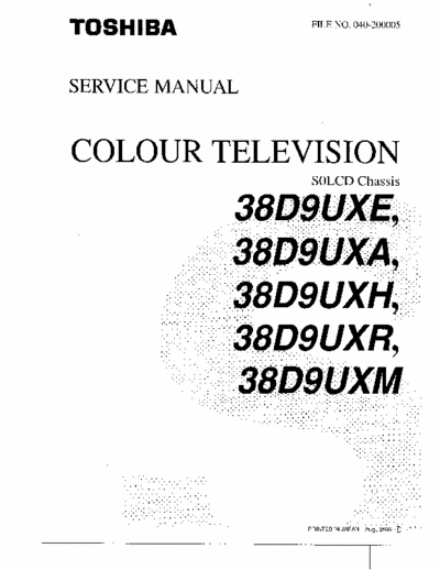 Toshiba 38D9UXA Service Manual